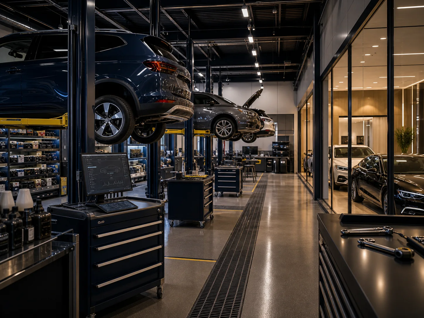 Generic automotive service lane and dealership-style operating environment.
